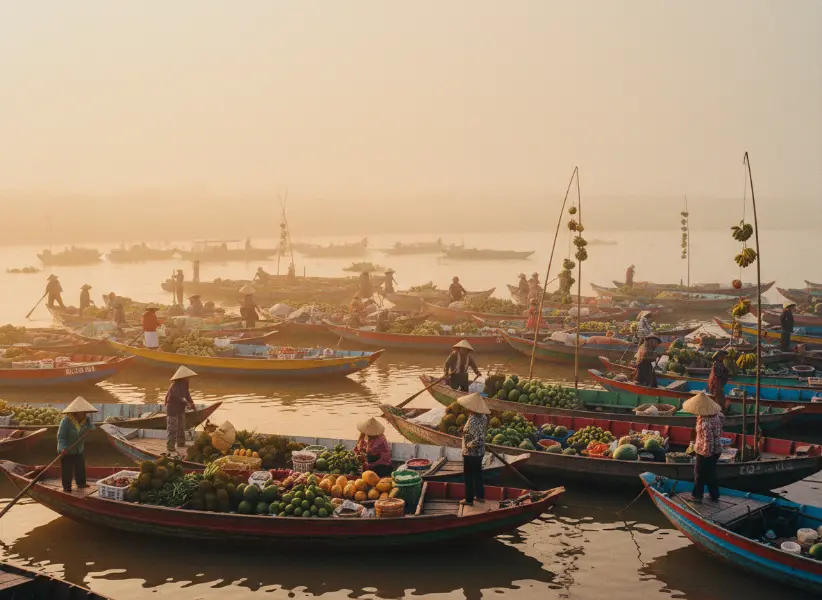 Cai Rang floating market Mekong Delta Vietnam