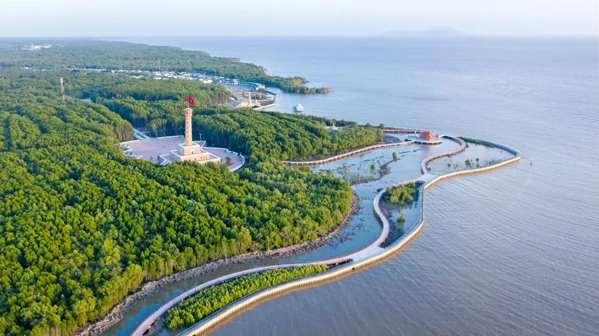 Ca Mau Cape mangrove forest and coastline