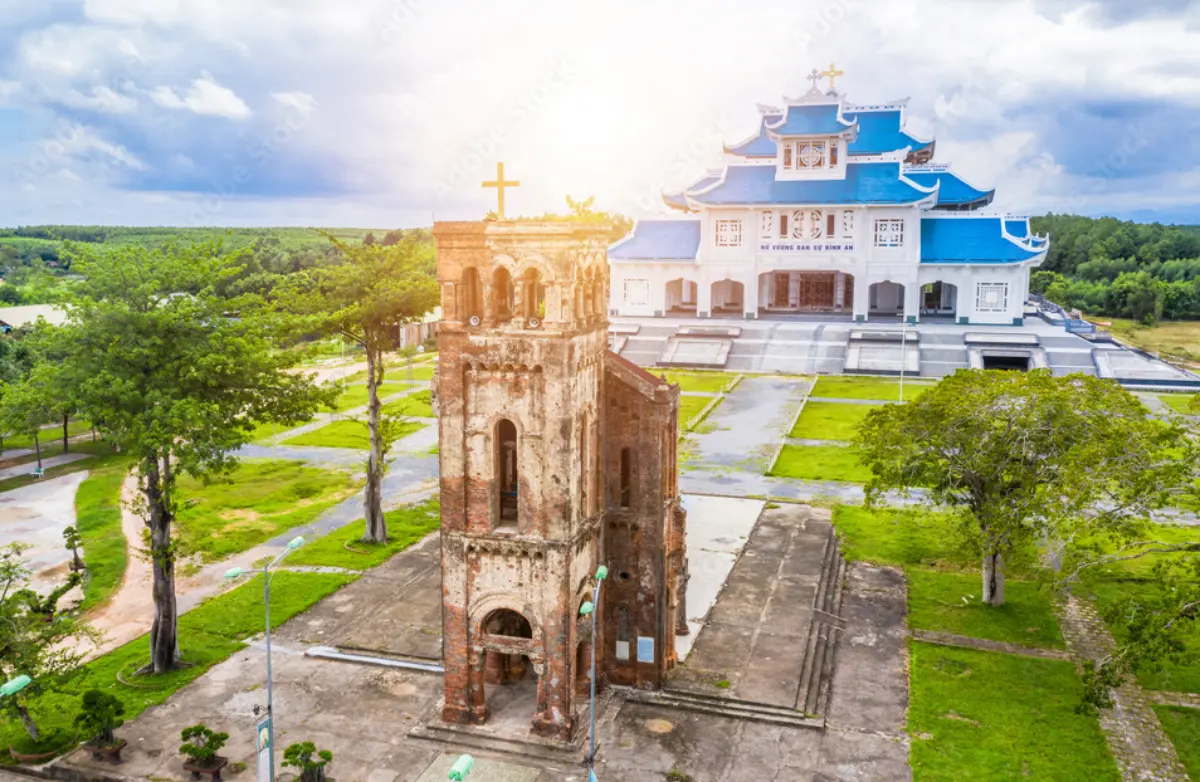 Sunset over La Vang Shrine basilica