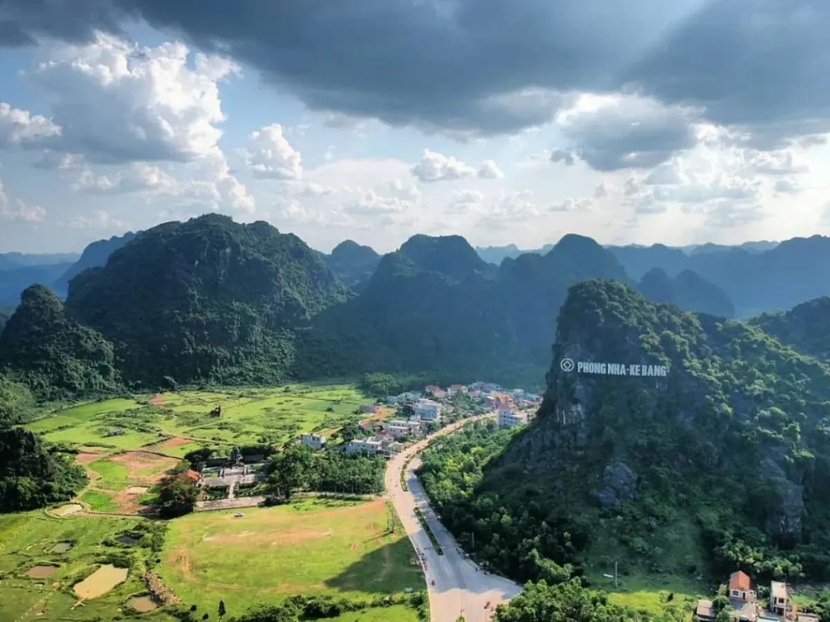 Phong Nha cave entrance in dry season and rainy season