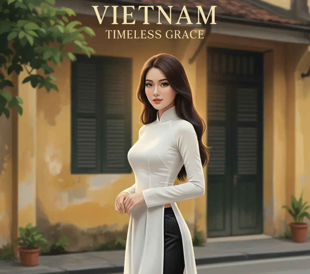 Vietnamese woman with thin waist (eo thon)